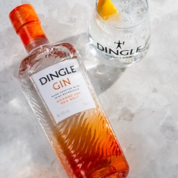 Dingle Orange & Sea Salt Gin bottle closeup